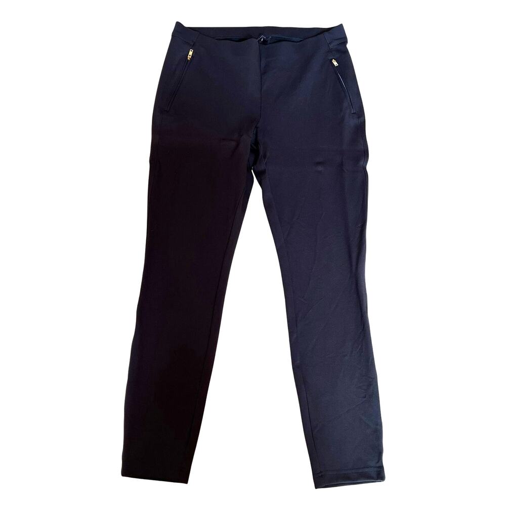 TOMMY HILFIGER Navy Blue Stretch Ponte Legging Pants Size M Cropped Ankle Career